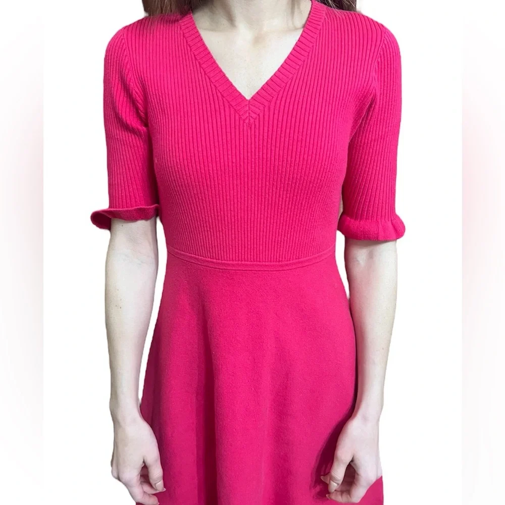 Kate Spade Pink Ribbed Knee Length Dress - Picture 5 of 7